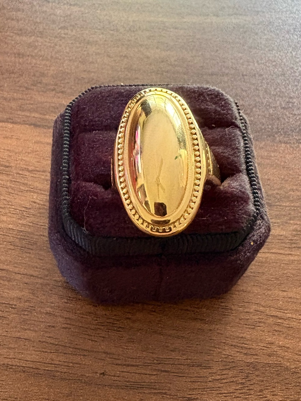 Gold Oval Statement Ring - Women's Accessory